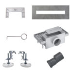 ALONI SHOWER DRAIN – WITH GRATE – COMPLETE – 50CM – BRUSHED GUNMETAL - Image 3