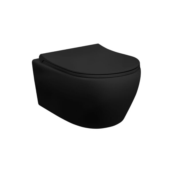 ALONI HANGING TOILET WITH STAINLESS STEEL BIDET - MATT BLACK