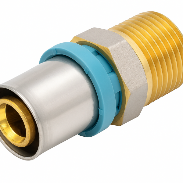 Erfu Raccord à sertir multicouche droit mâle 26 mm x 4/4" mâle - certifié DVGW, multi-profil U/H/TH