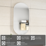 ERFU MIROIR LED ANTI BROUILLARD L50XH100CM INOX – Image 8