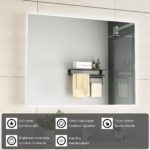 ERFU SPIEGEL LED ANTI-MIST 80X60CM VIERKANT - Afbeelding 3