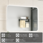 ERFU SPIEGEL LED ANTI-MIST B80XH60CM - Afbeelding 3