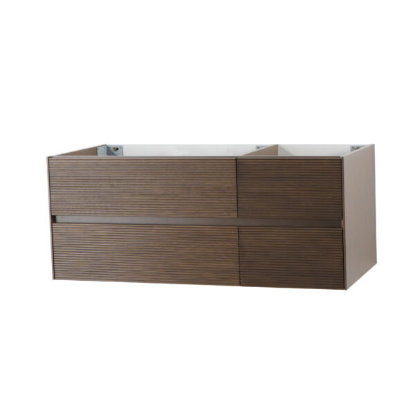 LAYDA VANITY UNIT - 4 DRAWERS - HANDLELESS - SOFT CLOSE – 119X49X52 CM - DARK WALNUT