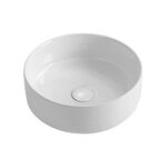 ALONI FIRA WASHBASIN – COUNTERTOP – Sans trop-plein – WITHOUT TAP HOLE – WITH CLICK WASTE – Céramique – 36X12.5X36 CM – Blanc brillant