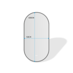 ERFU SPIEGEL LED ANTI-MIST B50XH100CM MAT ZWART - Afbeelding 4