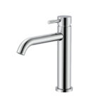 STRIA BASIN MIXER TAP – COLD START – REFINED RIBBED HANDLE – WITHOUT WASTE – CHROME