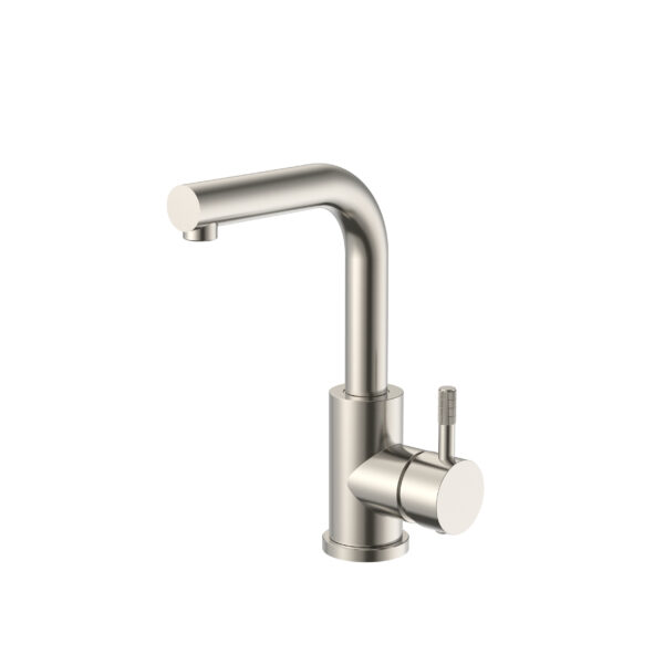STRIA BASIN/KITCHEN MIXER – STRAIGHT SWIVEL SPOUT – COLD START – REFINED RIBBED HANDLE – WITHOUT WASTE – GEBORSTELD RVS