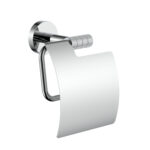 STRIA TOILET ROLL HOLDER WITH LID – REFINED RIBBED STRUCTURE – CHROME