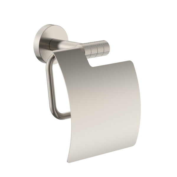 PORTE-ROULEAU WC STRIA AVEC ABATTANT - FINITION TEXTURE NETTOYÉE RAFFINÉE - ACIER INOXYDABLE BROSSÉ