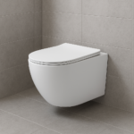 ALONI PRO WALL-HUNG TOILET – TORNADO FLUSH – RIMLESS – WITH SEAT – DUROPLAST – SOFT CLOSE – QUICK RELEASE – COMPACT 49 CM – 36X32X49 CM – GLOSSY WHITE - Image 6
