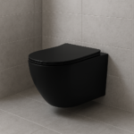ALONI PRO WALL-HUNG TOILET – TORNADO FLUSH – RIMLESS – WITH SEAT – DUROPLAST – SOFT CLOSE – QUICK RELEASE – COMPACT 49 CM – 36X32X49 CM – MATT BLACK - Image 7