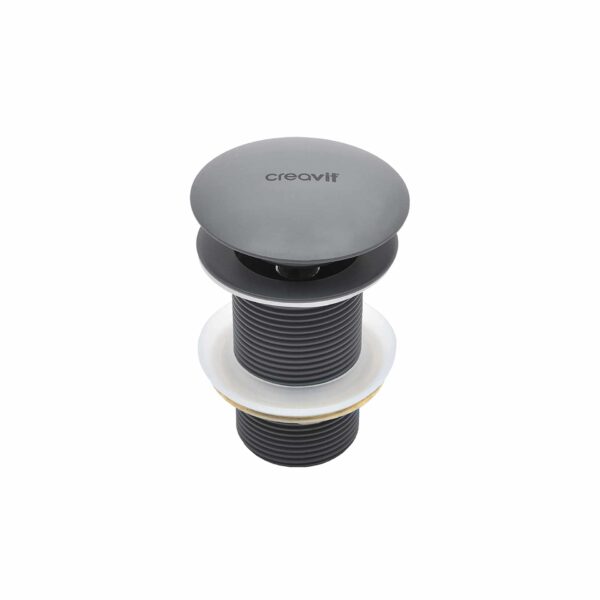 CREAVIT AFVOERPLUG - CLICK WASTE 5/4" - MET VERLOOP - MAT ANTRACIET